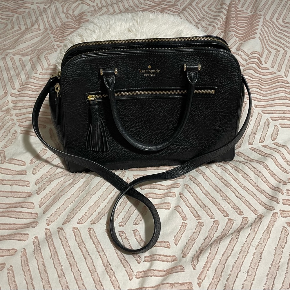 Kate Spade black leather work purse
